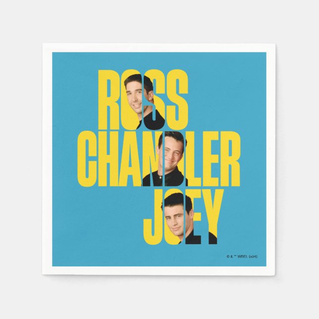 FRIENDS™ | Ross, Chandler & Joey Napkins (Front)
