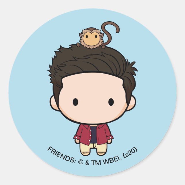 FRIENDS™ | Ross Chibi Classic Round Sticker (Front)