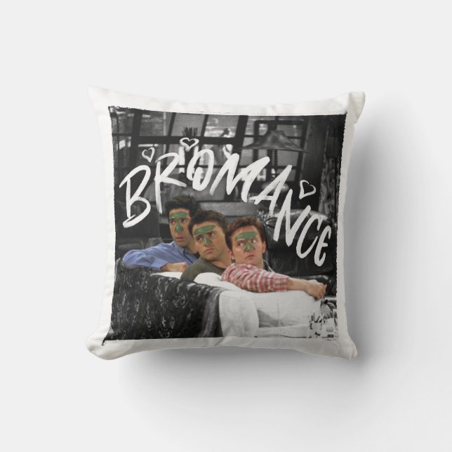 FRIENDS™ | Ross, Joey, & Chandler Bromance Throw Pillow (Front)