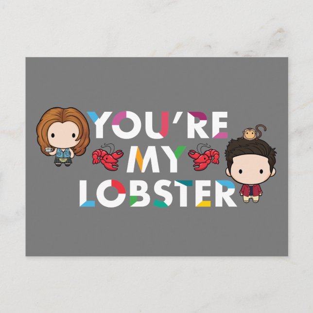 FRIENDS™ | Ross & Rachel  Lobster Chibi Invitation Postcard (Front)