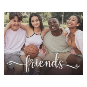Friends Script Photo  Faux Canvas Print