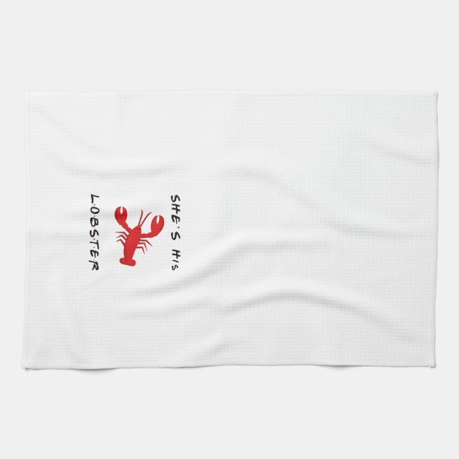 Friends She's His Lobster Kitchen Towel (Horizontal)