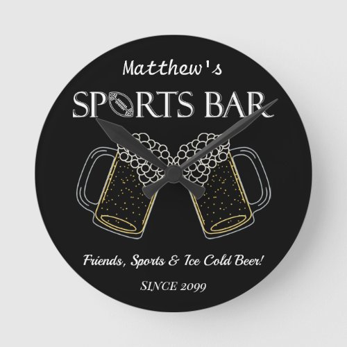 Friends Sports  Beer _ Sports Bar Wall Clock