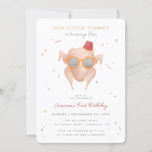 Friends TV Series  Turkey First Birthday Invitation