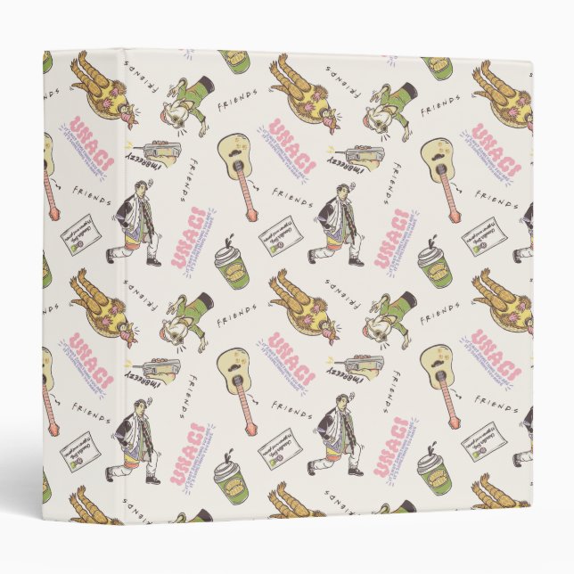 FRIENDS™ Tan Cartoon Pattern 3 Ring Binder (Front/Spine)