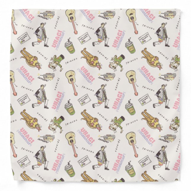 FRIENDS™ Tan Cartoon Pattern Bandana (Front)