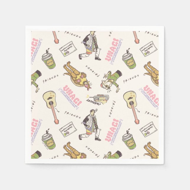 FRIENDS™ Tan Cartoon Pattern Napkins (Front)