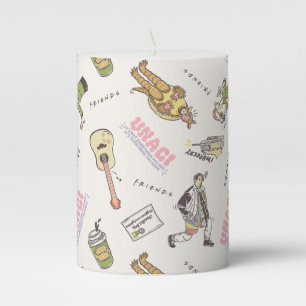 FRIENDS™ Tan Cartoon Pattern Pillar Candle