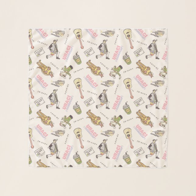 FRIENDS™ Tan Cartoon Pattern Scarf (Front)