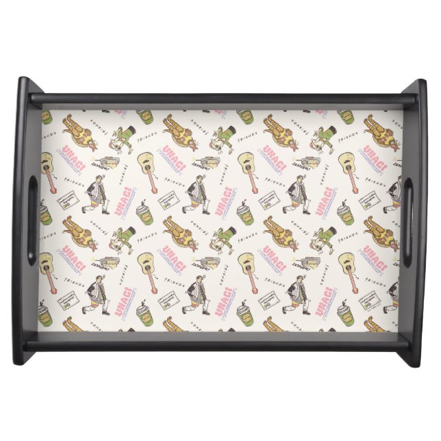 FRIENDS™ Tan Cartoon Pattern Serving Tray (Front)