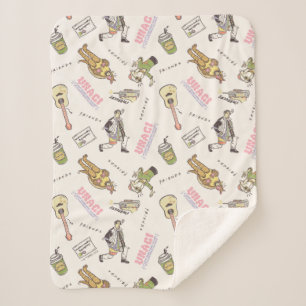 FRIENDS™ Tan Cartoon Pattern Sherpa Blanket