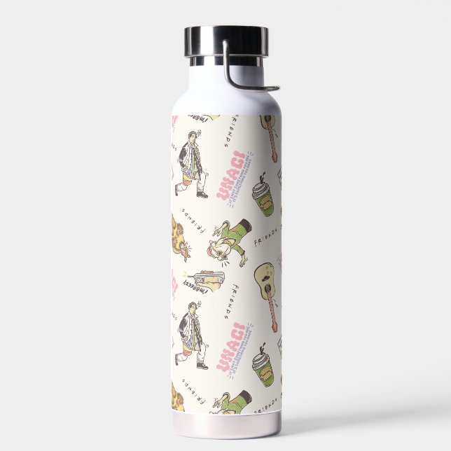 FRIENDS™ Tan Cartoon Pattern Water Bottle (Left)