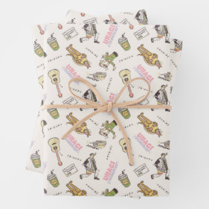 FRIENDS™ Tan Cartoon Pattern Wrapping Paper Sheets