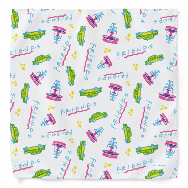 FRIENDS™ Taxi and Water Fountain Pattern Bandana (Front)