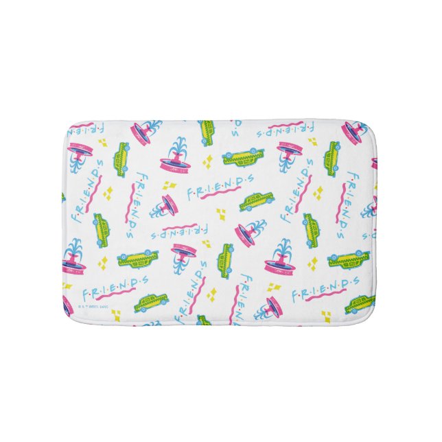 FRIENDS™ Taxi and Water Fountain Pattern Bath Mat (Front)