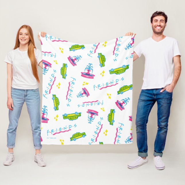 FRIENDS™ Taxi and Water Fountain Pattern Fleece Blanket (In Situ)