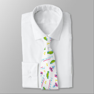 FRIENDS™ Taxi and Water Fountain Pattern Neck Tie
