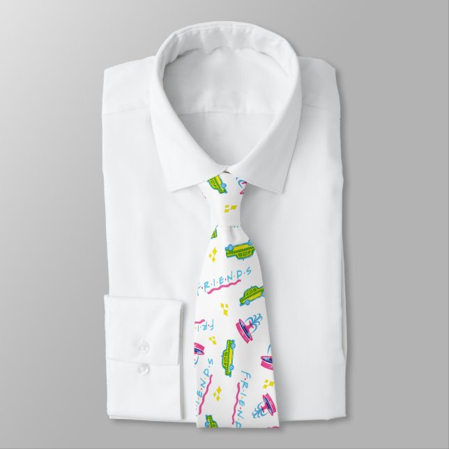 FRIENDS™ Taxi and Water Fountain Pattern Neck Tie (Tied)