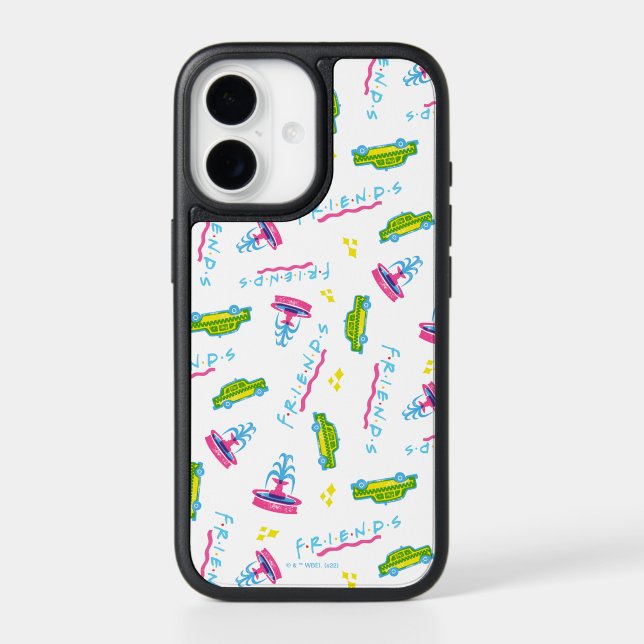 FRIENDS™ Taxi and Water Fountain Pattern Otterbox iPhone Case (Back)