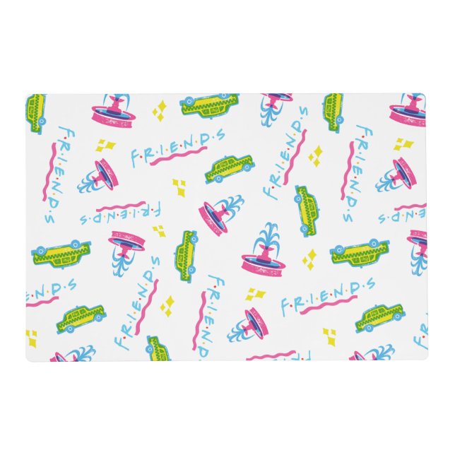FRIENDS™ Taxi and Water Fountain Pattern Placemat (Front)