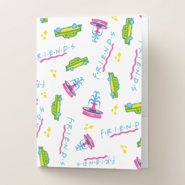 FRIENDS™ Taxi and Water Fountain Pattern Pocket Folder (Front)
