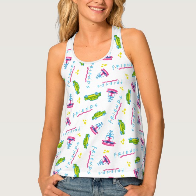 FRIENDS™ Taxi and Water Fountain Pattern Tank Top (Front)