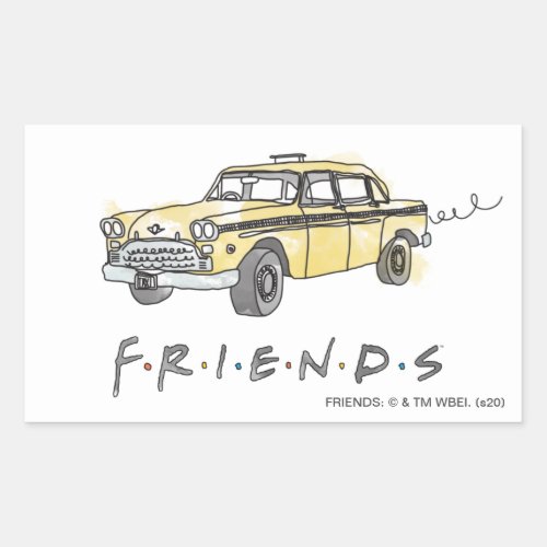 FRIENDS  Taxi Cab Rectangular Sticker