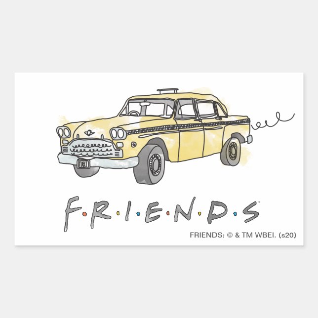 FRIENDS™ | Taxi Cab Rectangular Sticker (Front)