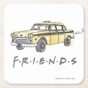 FRIENDS™ Taxi Cab Square Paper Coaster