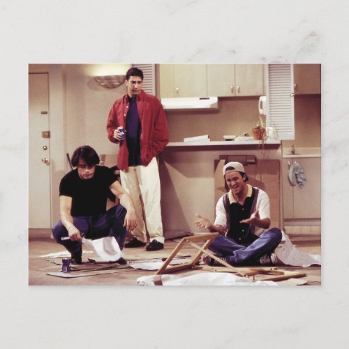 FRIENDS  The Boys Assembling Furniture Invitation Postcard