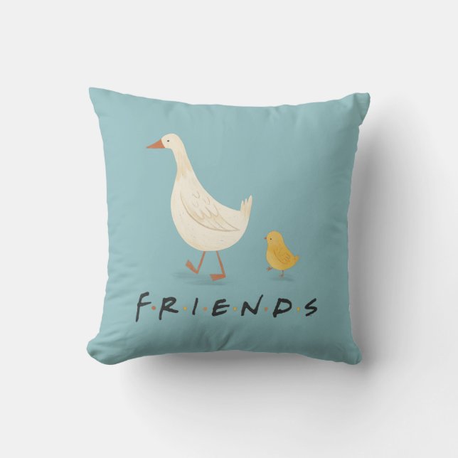 FRIENDS™ | The Chick and the Duck Throw Pillow (Front)
