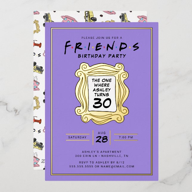 FRIENDS™ | The One With the 30th Birthday Foil Invitation (Front/Back)