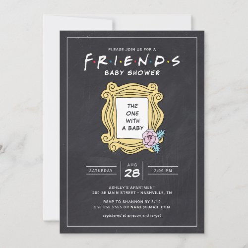 FRIENDSâ  The One With the Chalkboard Baby Shower Invitation
