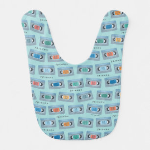 FRIENDS™ The One With Video Tape Pattern Baby Bib