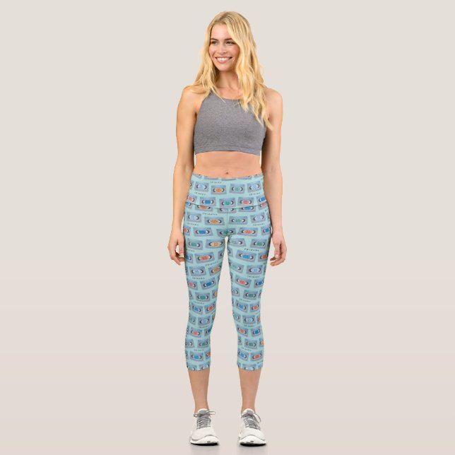 FRIENDS™ | The One With Video Tape Pattern Capri Leggings (Front)