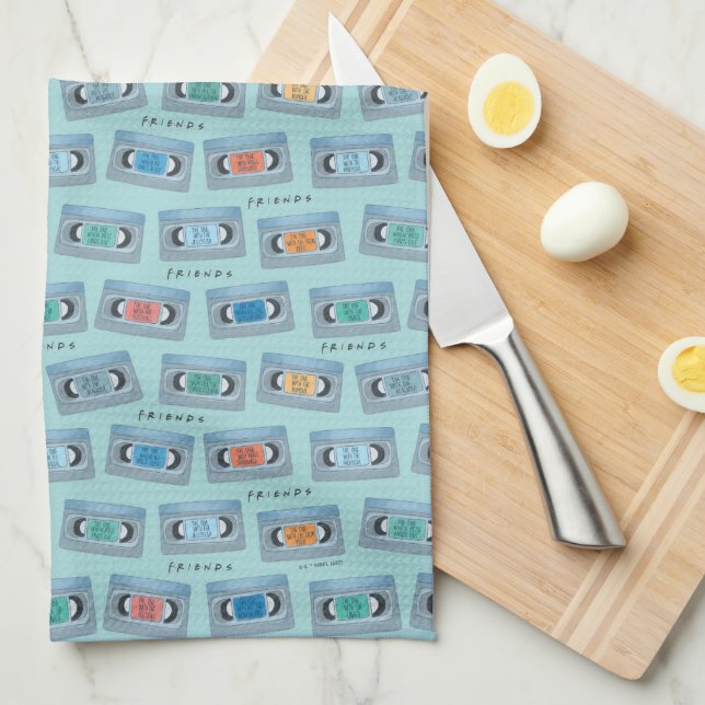 FRIENDS™ | The One With Video Tape Pattern Kitchen Towel (Quarter Fold)