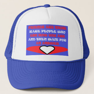 Friends themed colors red blue white design T-Shir Trucker Hat