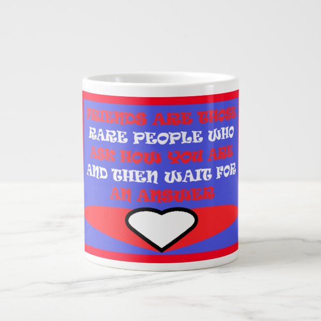 Friends themed design in red white and blue coffee giant coffee mug (Front)
