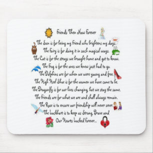 Friends Then Now Forever Poem on Mousepad