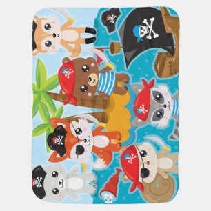 Friends Treasure Island Party Pirate Baby Blanket