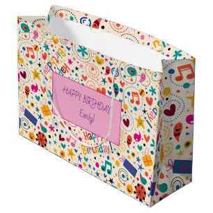 FRIENDS tv show Birthday Watercolor pink girly Large Gift Bag