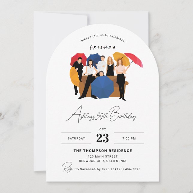 Friends TV Show Themed Customizable Birthday  Invitation (Front)