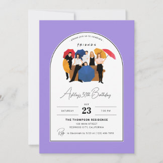 Friends TV Show Themed Customizable Birthday Invitation