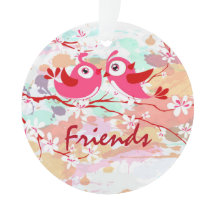 Friends Two Adorable Birds on a Branch Custom