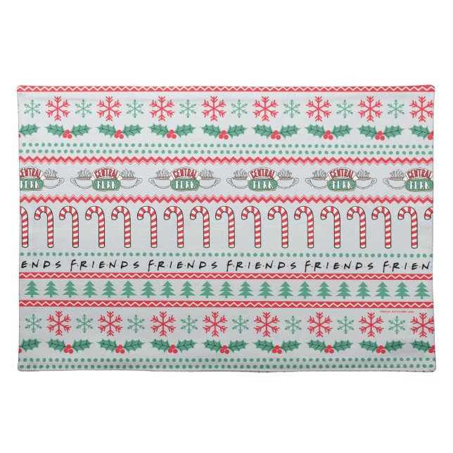 FRIENDS™ | Ugly Sweater Christmas Pattern Cloth Placemat (Front)