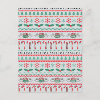 FRIENDS™ | Ugly Sweater Christmas Pattern Invitation Postcard