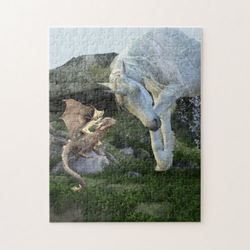 Friends Unicorn and Baby Dragon Fairy Tail Jigsaw Puzzle