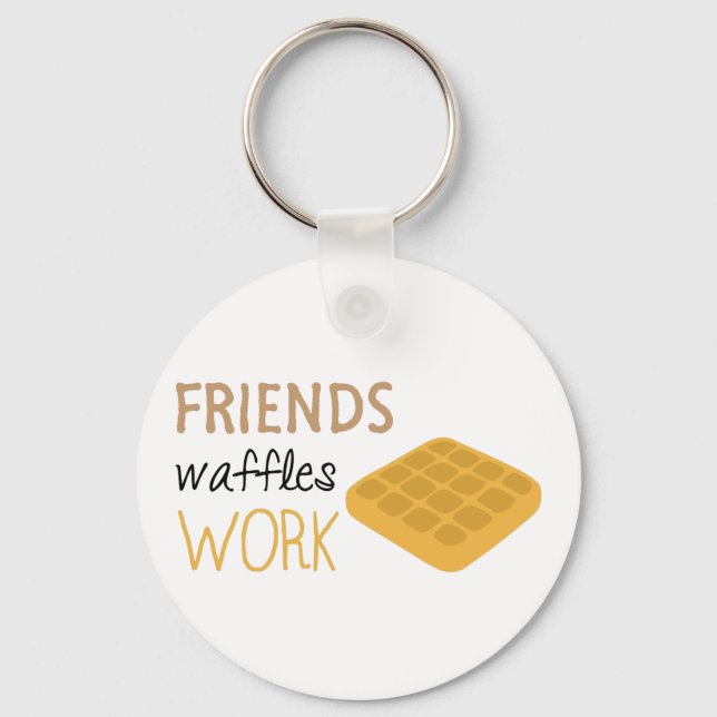Friends Waffles Work Keychain (Front)