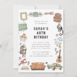 FRIENDS™ Watercolor Icons Birthday Invitation<br><div class="desc">Celebreate your Birthday with FRIENDS™. Personalize this beautiful watercolor Birthday invitation by adding all your party details!</div>