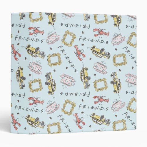 FRIENDS Watercolor Icons Pattern 3 Ring Binder